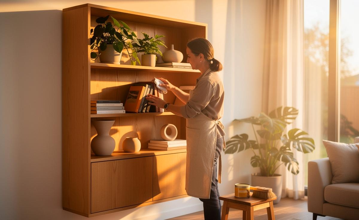 Ein Tischler erklärt, warum Naturholzregale die beste Wahl für ein gesundes Raumklima sind.