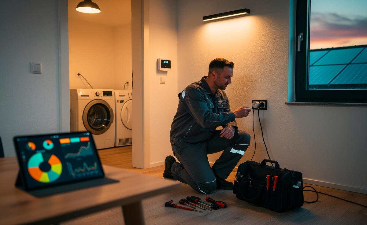 Energiekosten sparen im Alltag: Ein Elektriker zeigt wie geschickt Optimieren hilft.